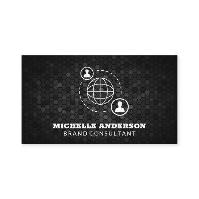 Network Communication Icon | Geometric Black