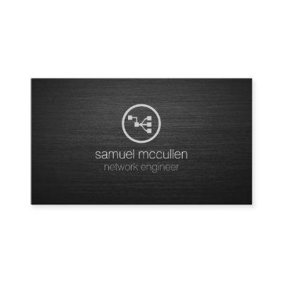 Network Engineer Network Points Icon Brushed Metal