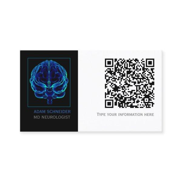Neurologist Blue Brains Medical QR CODE Business C