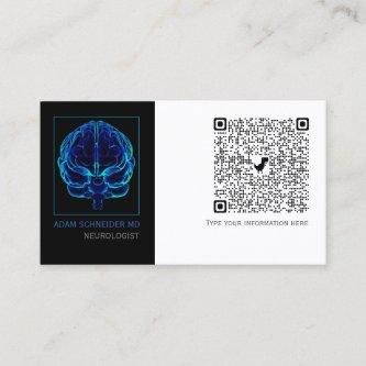 Neurologist Blue Brains Medical QR CODE Business C