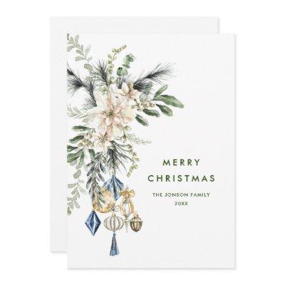Neutral Minimalist Boho Christmas Composition Holiday Card