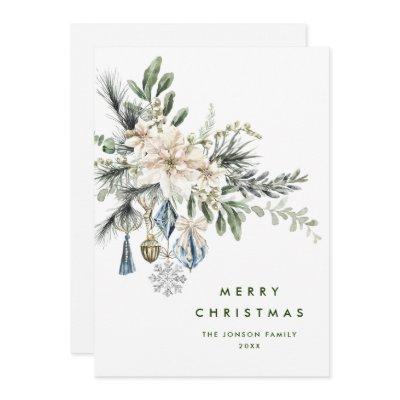 Neutral Minimalist Boho Christmas Composition Holiday Card
