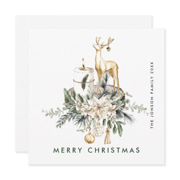 Neutral Minimalist Boho Christmas Composition Holiday Card