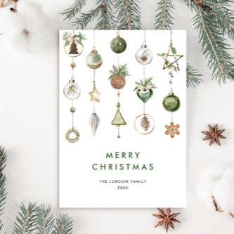 Neutral Minimalist Boho Christmas Composition Holiday Card