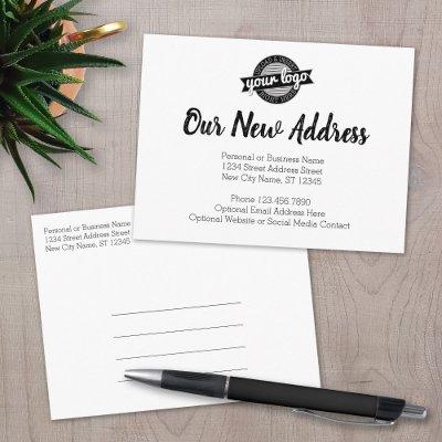 New Address Change with Business Logo Announcement Postcard