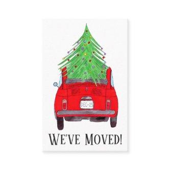 New Address Red Fiat 500 with Christmas tree