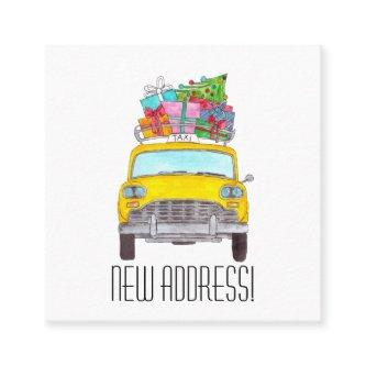 New Address Yellow Cab with Christmas Gifts Square