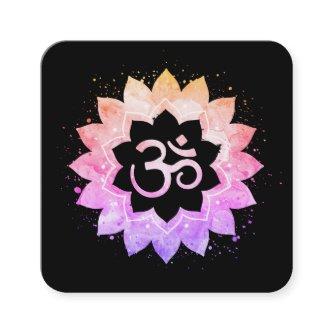 *~* New Age Lotus Flower Mandala Om Aum Symbol Square