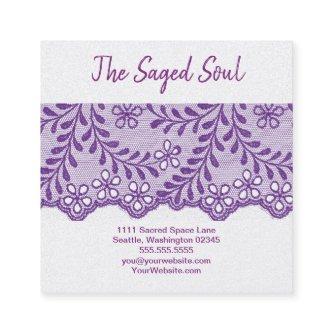 New Age Occult Shop Amethyst Floral Lace Square