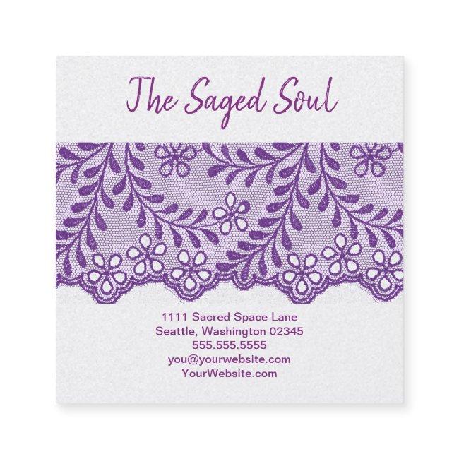 New Age Occult Shop Amethyst Floral Lace Square