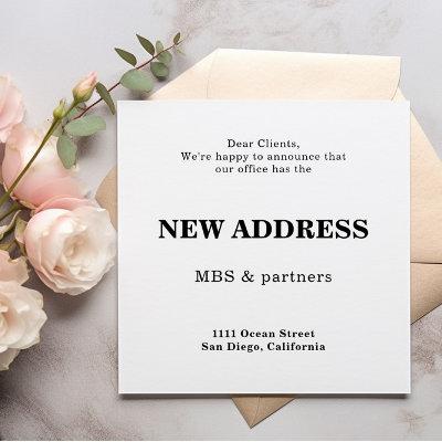 New Business  Office Address Square Card