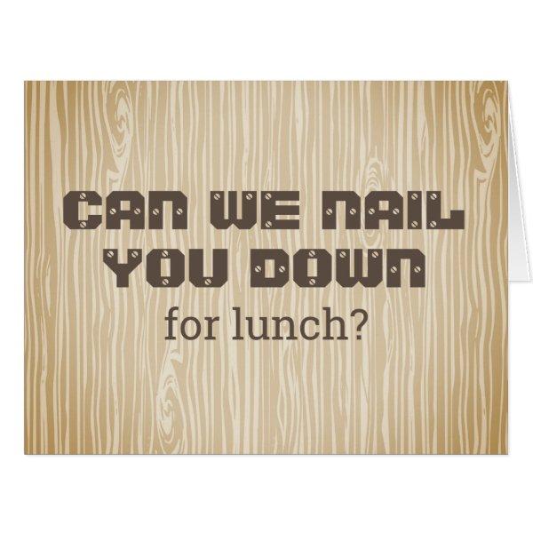 New employee onboarding free lunch invitation card