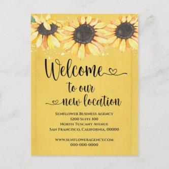 New Location Sunflower Business Change of Address Postcard