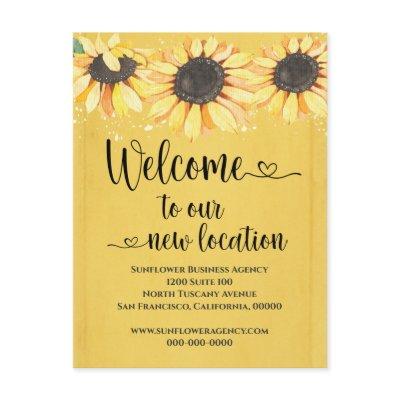 New Location Sunflower Business Change of Address Postcard