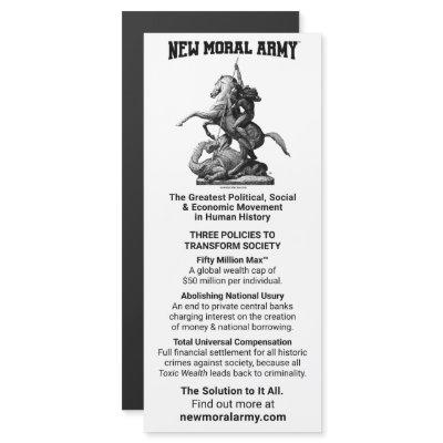 New Moral Army™ Magnetic Information Card 4" x 9"
