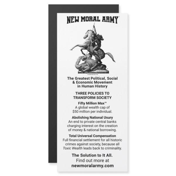 New Moral Army™ Magnetic Information Card 4" x 9"