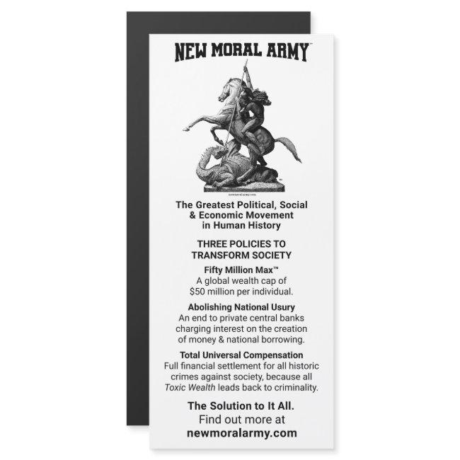 New Moral Army™ Magnetic Information Card 4" x 9"