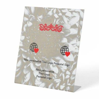 New personalize Text Logo Pedestal Sign