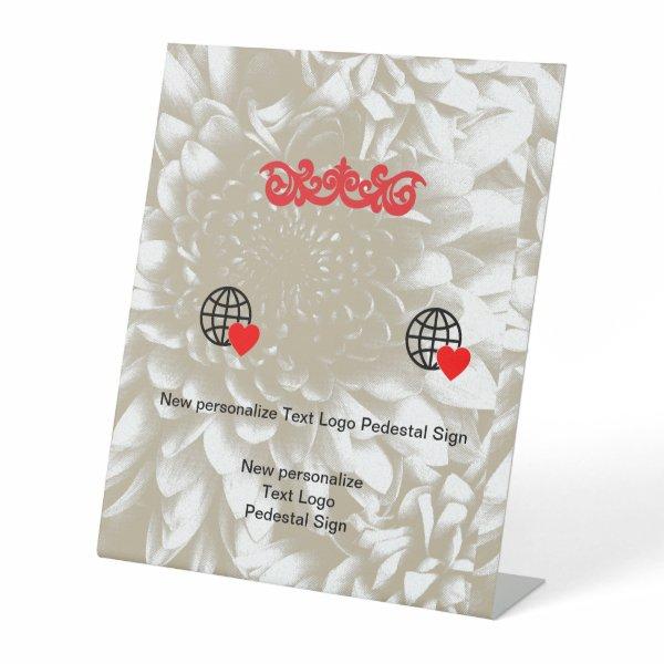 New personalize Text Logo Pedestal Sign