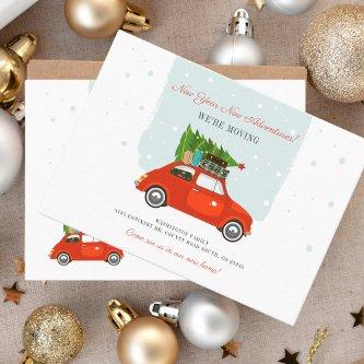 New Year Adventure Moving Announcement Card