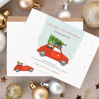New Year Adventure Moving Announcement Card