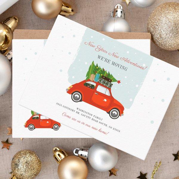 New Year Adventure Moving Announcement Card
