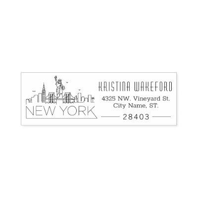 New York | Custom Address  Self-inking Stamp