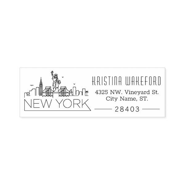 New York | Custom Address  Self-inking Stamp
