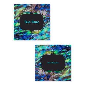 New Zealand Abalone Paua Shell Pattern 1 Square
