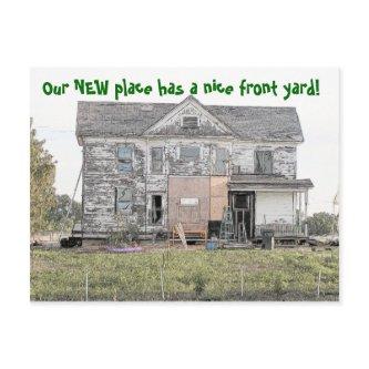 Nice Front Yard Funny Change of Address Announcement Postcard