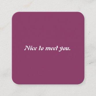Nice To Meet You Creative Purple Typography Square