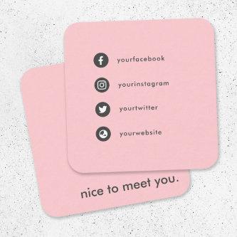 Nice to Meet You Social Media Blush Pink Dating Square