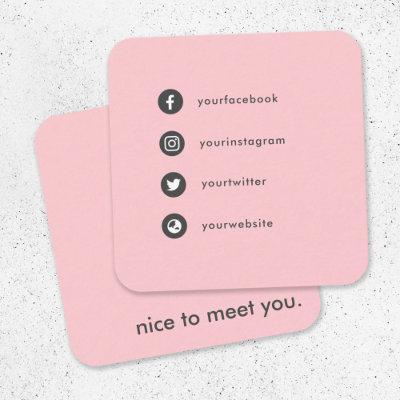Nice to Meet You Social Media Blush Pink Dating Square