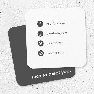 Nice to Meet You Social Media Icons Fun Dating Square