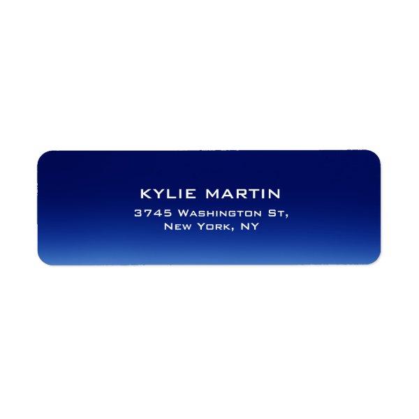 Night Blue Plain Elegant Contemporary Unique Label