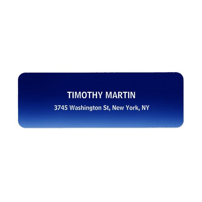Night Blue Plain Elegant Modern Unique Label