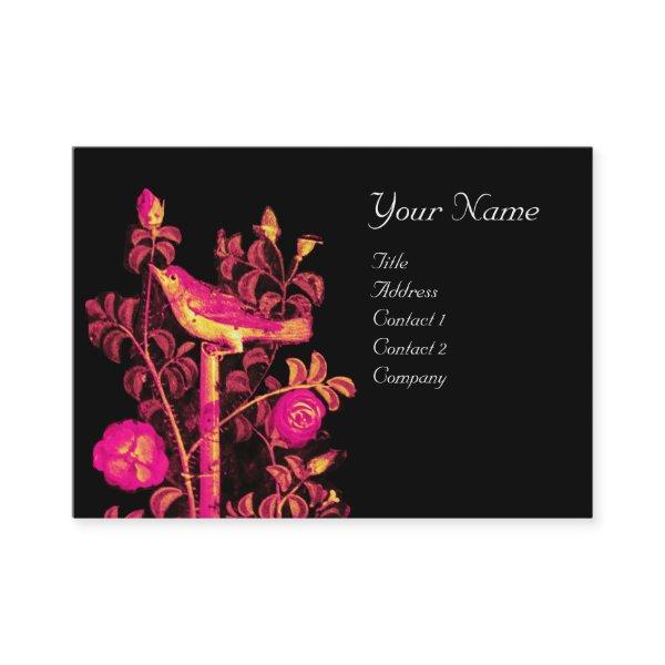 NIGHTINGALE WITH ROSES MONOGRAM ,Pink Yellow Black