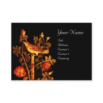 NIGHTINGALE WITH ROSES MONOGRAM , Red Gold Black