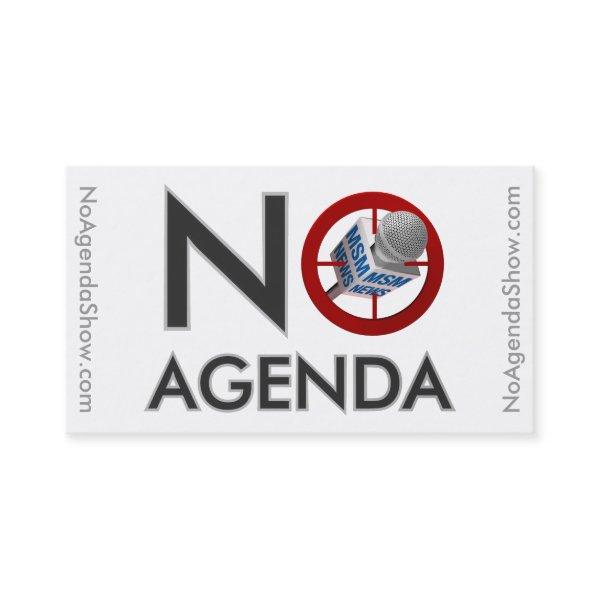 No Agenda Logo - Calling Cards