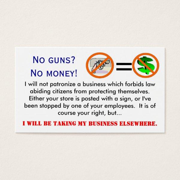 No guns = No money