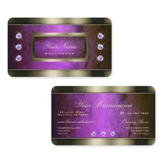 Nobe Silver with Purple Marble Faux Rhinestones