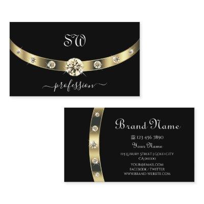 Noble Black and Gold with Monogram Professional
