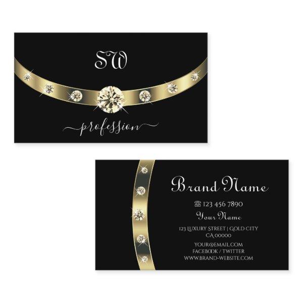 Noble Black and Gold with Monogram Professional