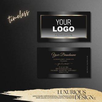 Noble Black and White Gradient Add Logo Light Gold