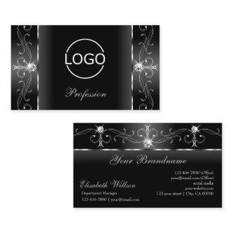 Noble Black and White Squiggled Jewels with Logo