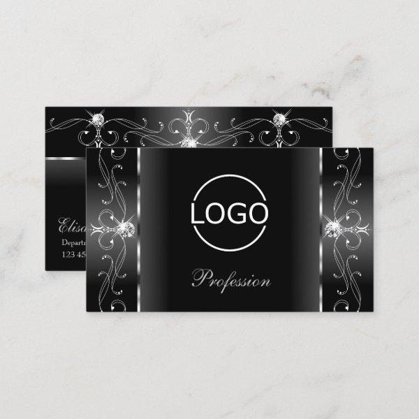 Noble Black and White Squiggled Jewels with Logo