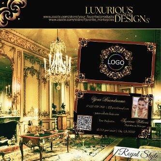 Noble Black Brown Gold Logo Photo and QR Code