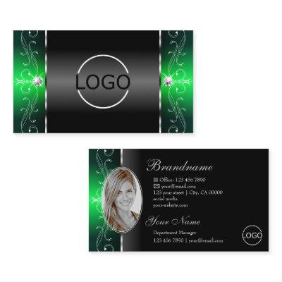 Noble Black Green Squiggled Jewels Logo and Photo