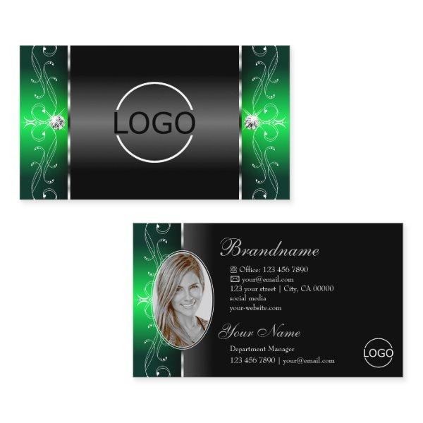 Noble Black Green Squiggled Jewels Logo and Photo