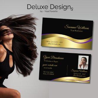Noble Black Wavy Gold Decor with Photo Classy